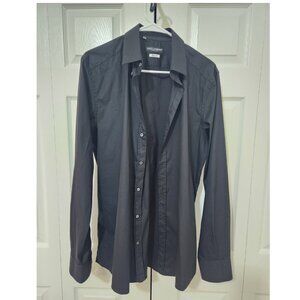 Dolce & Gabbana Stretch Cotton Gold Fit Shirt Black Size 42 Men